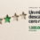 Cinco estrellas de calificación troqueladas en un panel de cartón, cuatro huecas y una rellena en verde como único acento de color, junto al contador de un millón de descargas y cero opiniones publicadas