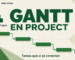 Diagrama de Gantt Microsoft Project con barras de tareas y un hito final