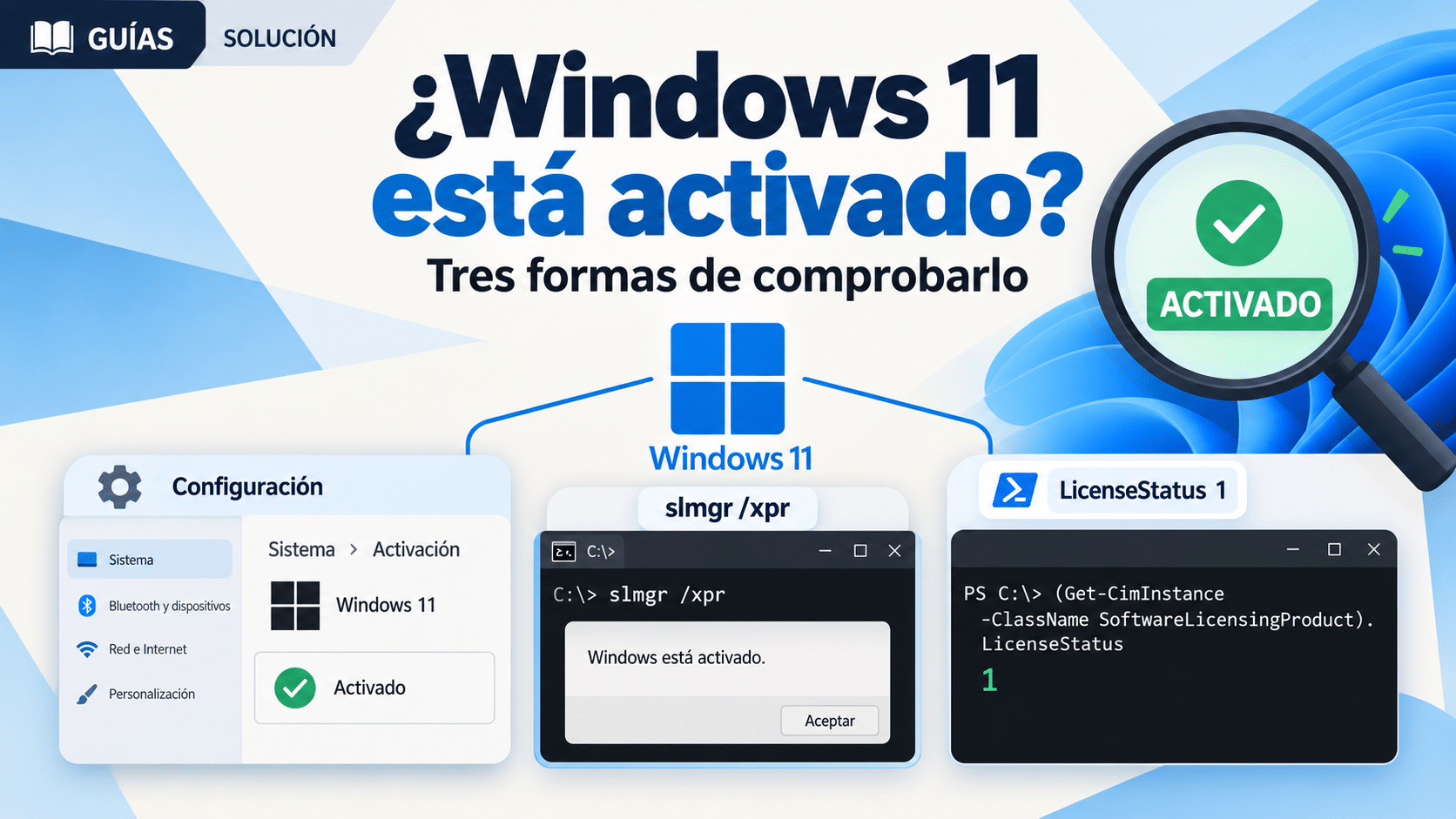 Cómo saber si mi Windows 11 está activado con Configuración, slmgr y PowerShell