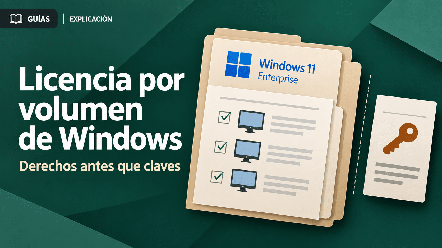 Licencia por volumen Windows: derechos documentados por equipo y clave de activación separados