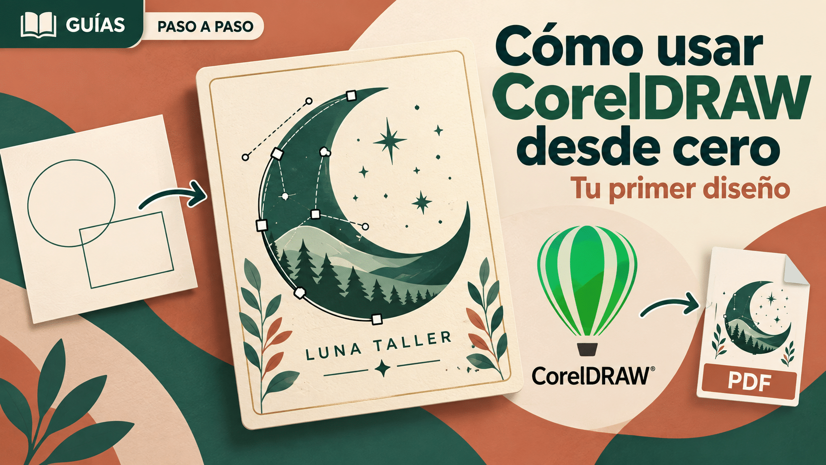 Cómo usar Corel Draw desde cero con formas, texto y exportación de una tarjeta vectorial