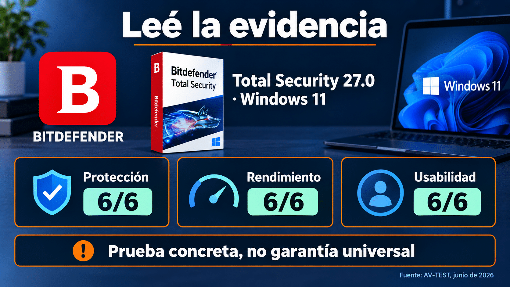 Bitdefender es bueno según una prueba concreta de protección rendimiento y usabilidad