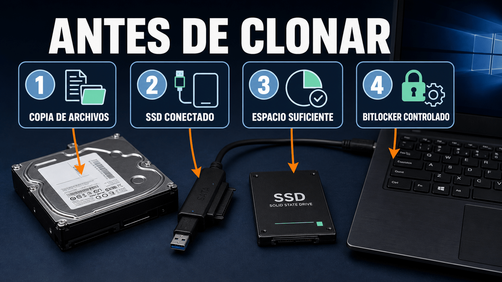 Checklist antes de clonar un HDD a SSD