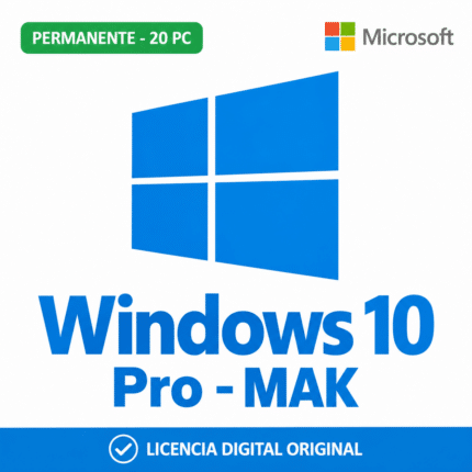 Windows 10 Pro MAK - 20 Pc - Licencia Permanente