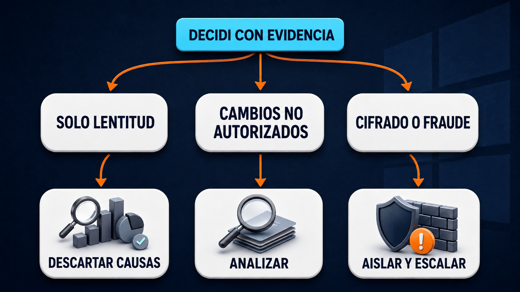 Árbol de decisión para comprobar si una PC tiene virus