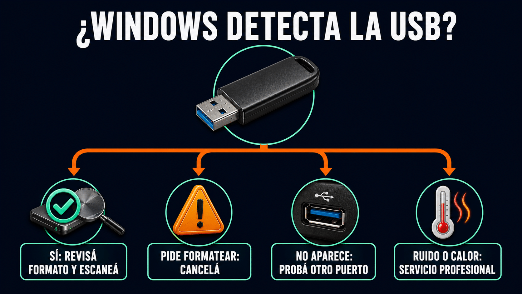 Árbol de diagnóstico para una memoria USB con archivos borrados
