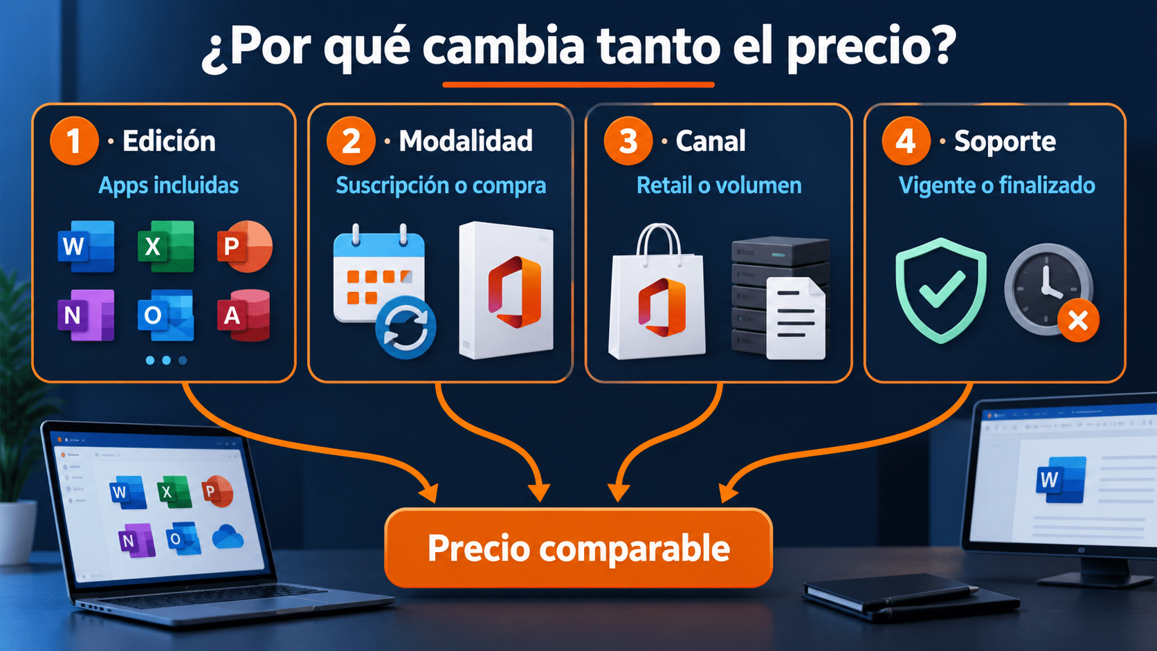 Cuatro factores que explican el precio de una licencia de Office