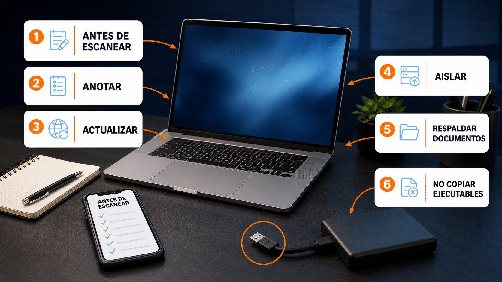 Checklist previo para limpiar malware sin perder archivos