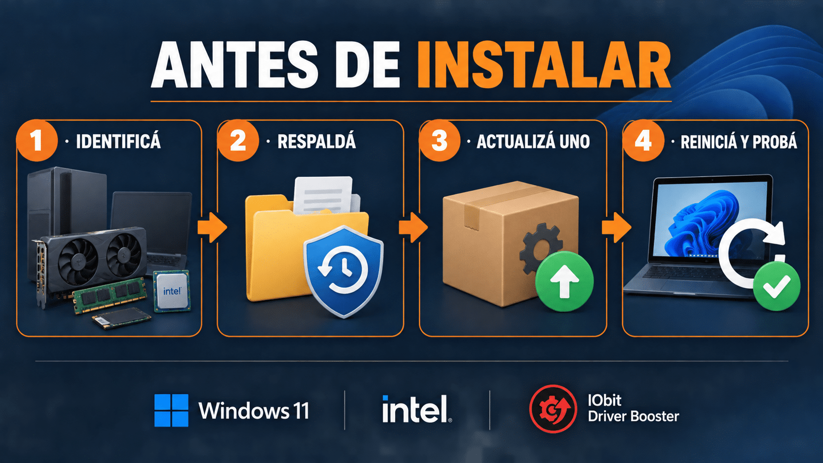 Secuencia segura antes de actualizar un driver