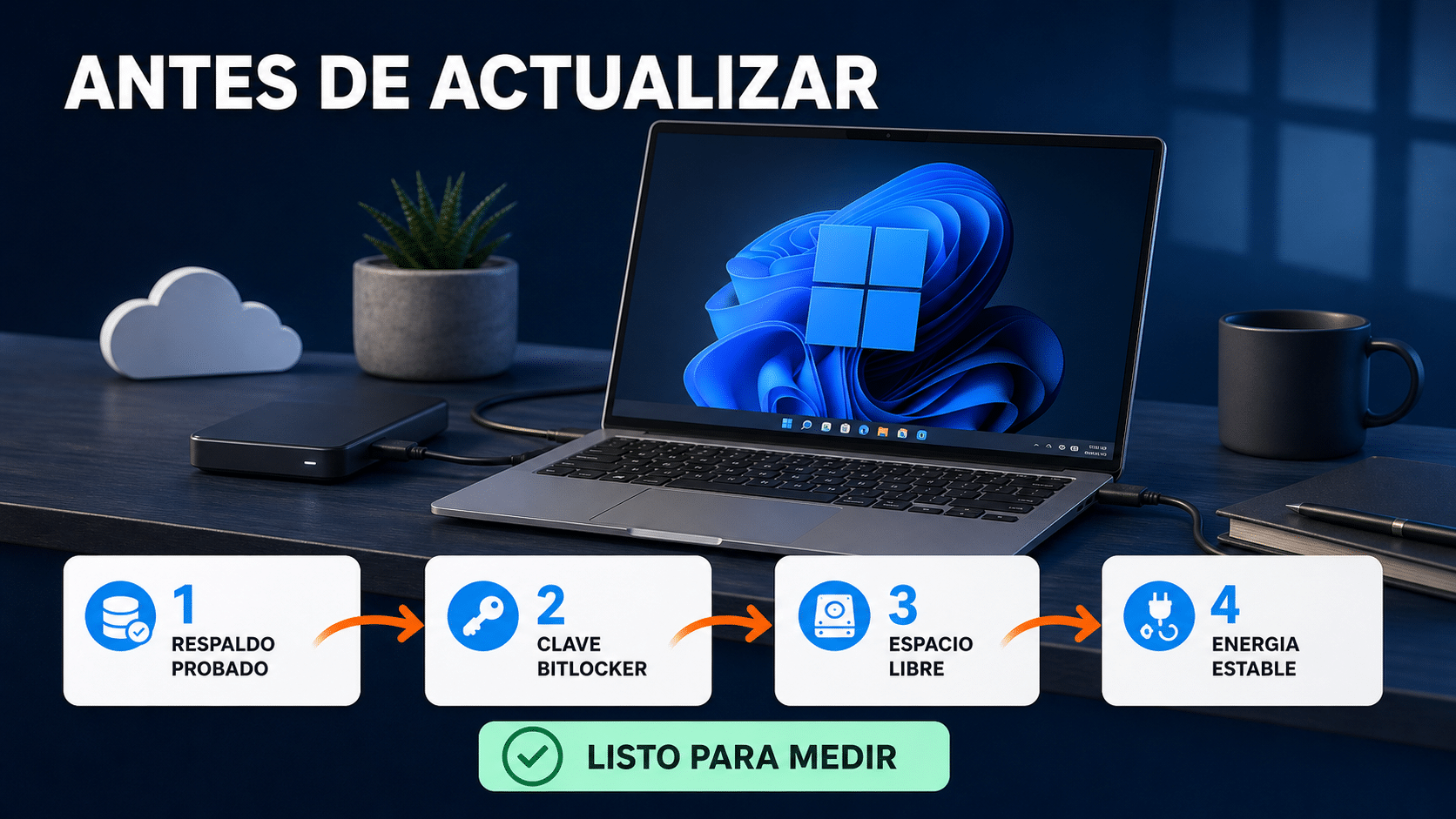 Checklist de respaldo antes de actualizar una PC a Windows 11