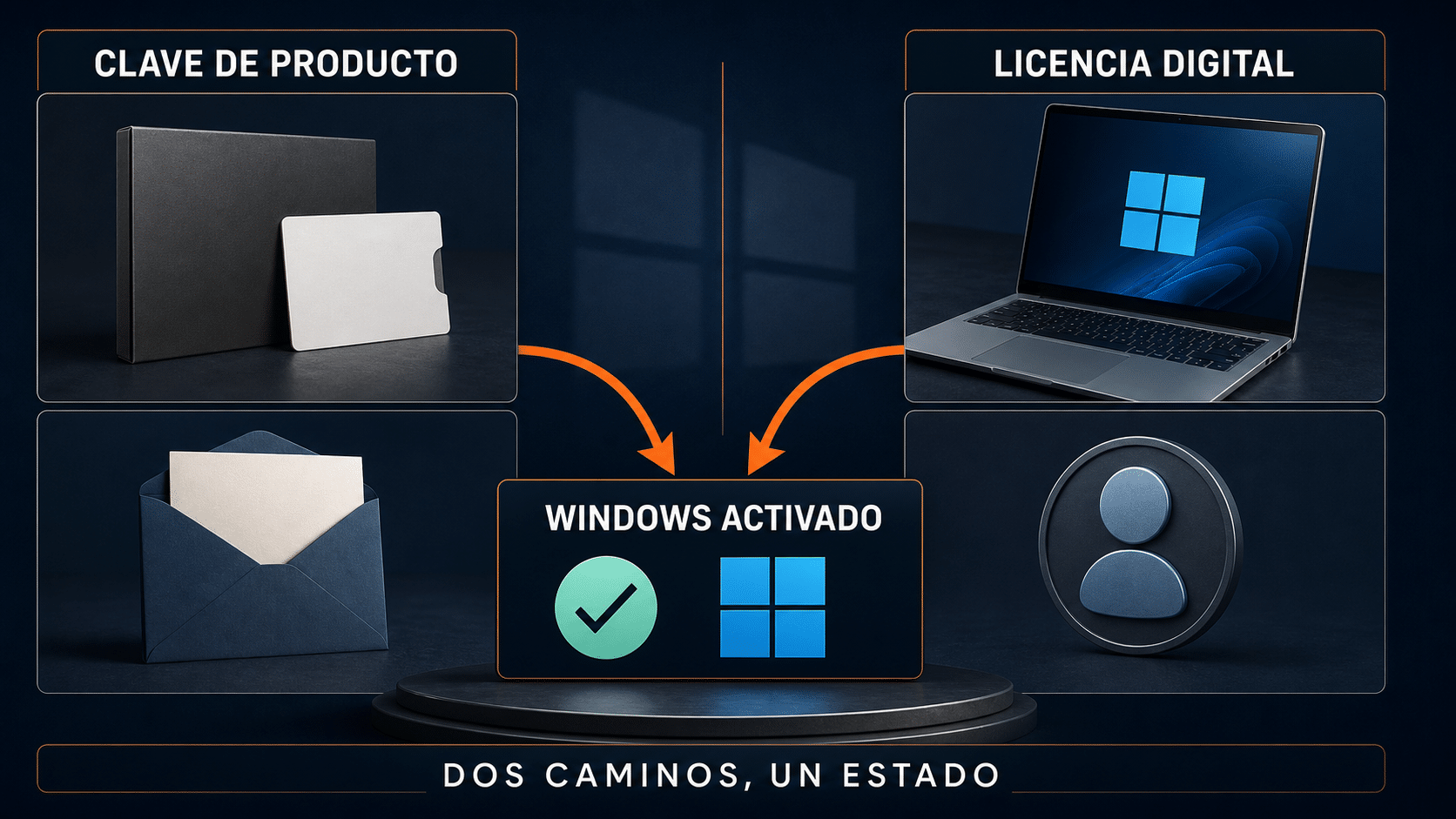 Diferencia entre clave de producto Windows y licencia digital
