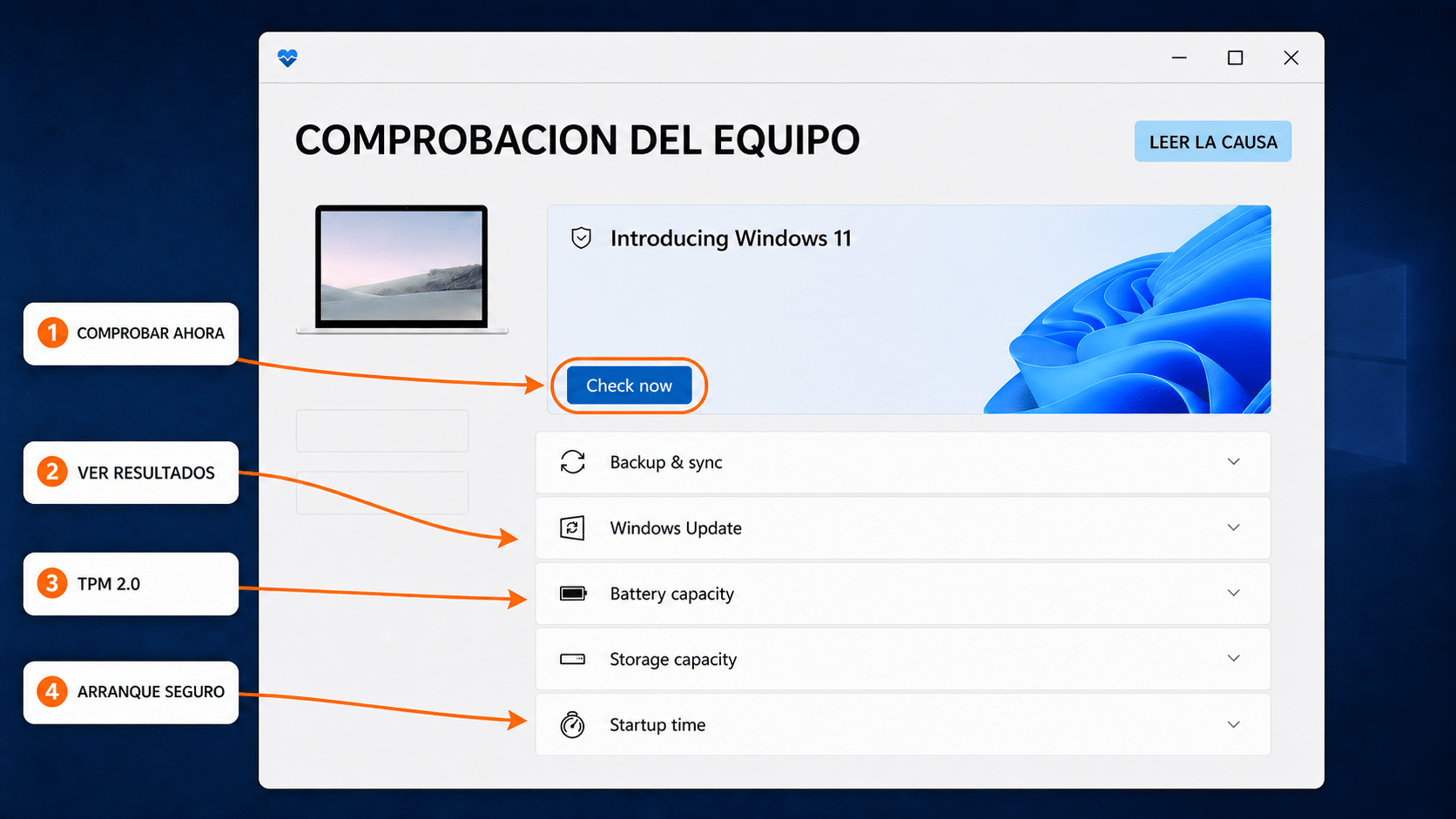 Comprobación de estado del PC con TPM CPU y Arranque seguro