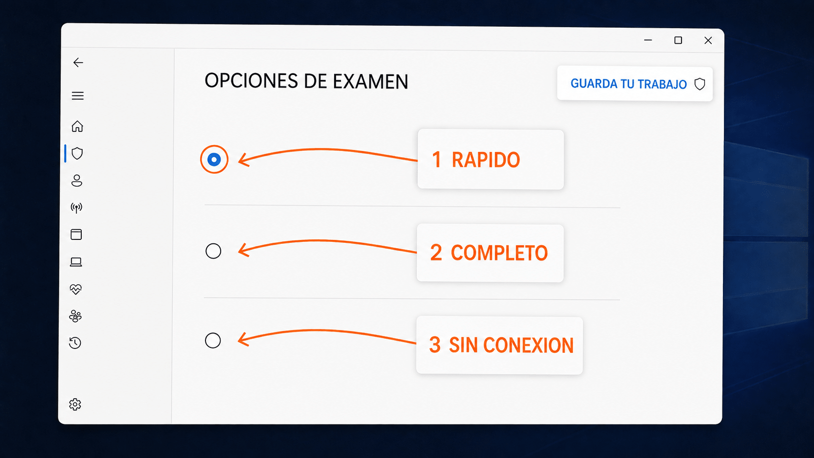 Opciones de examen para saber si una PC tiene virus