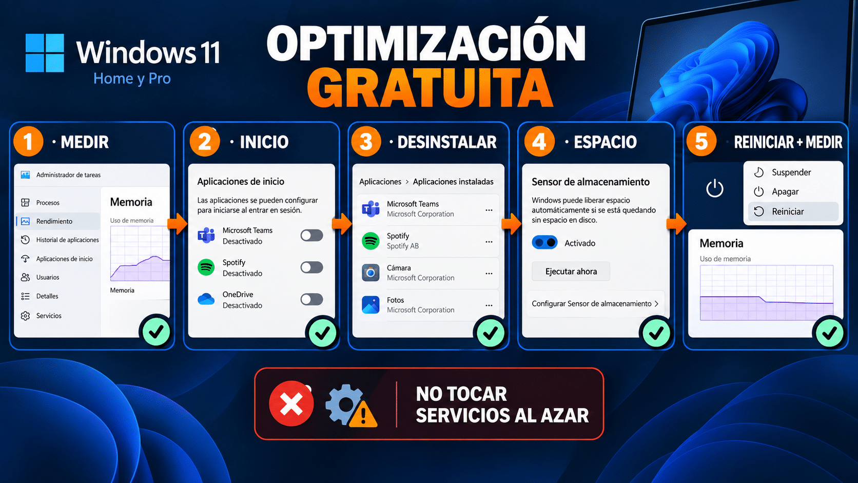 Ruta gratuita para reducir aplicaciones de inicio y segundo plano en Windows 11