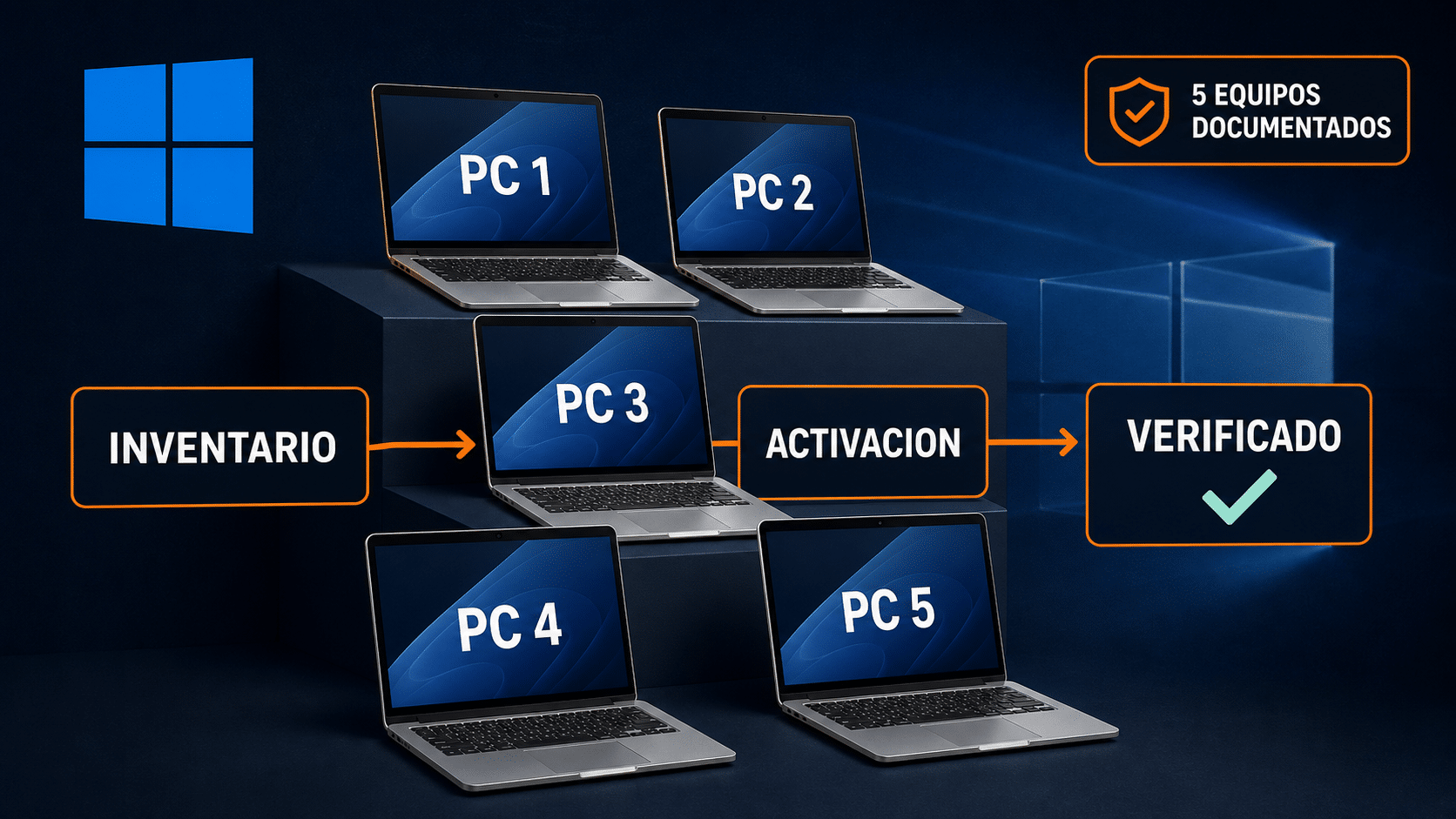 Activación de Windows 11 Pro en cinco equipos con clave de producto Windows