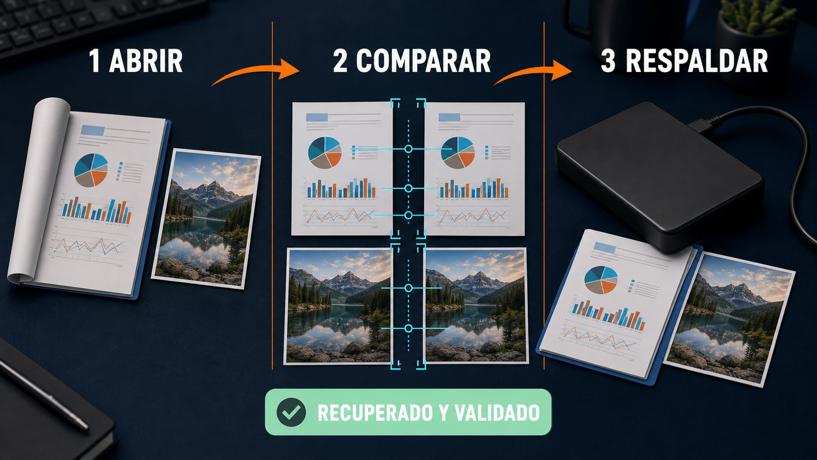 Checklist para verificar archivos recuperados de un disco duro