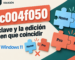 0xc004f050 en Windows 11: clave válida y edición coincidente