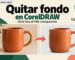 quitar fondo en corel draw: foto recortada con transparencia y logo CorelDRAW