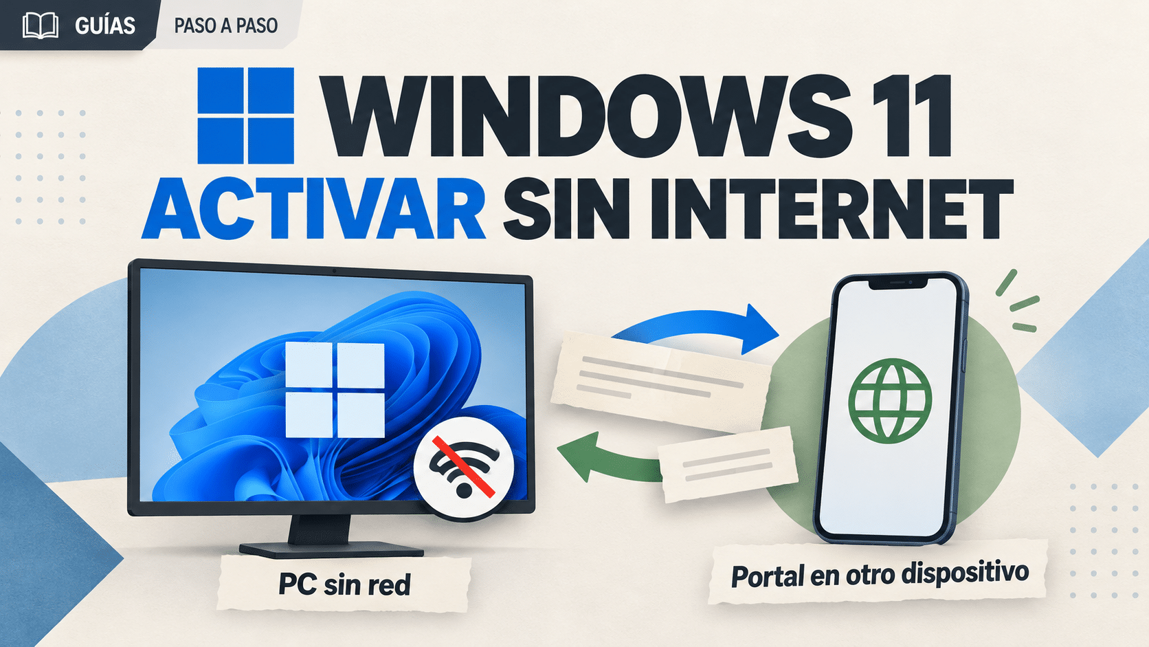 Activar Windows 11 sin Internet en la PC usando el portal oficial desde otro dispositivo
