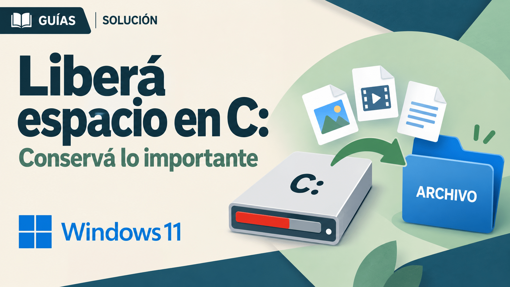Cómo liberar espacio en disco C conservando archivos importantes en Windows