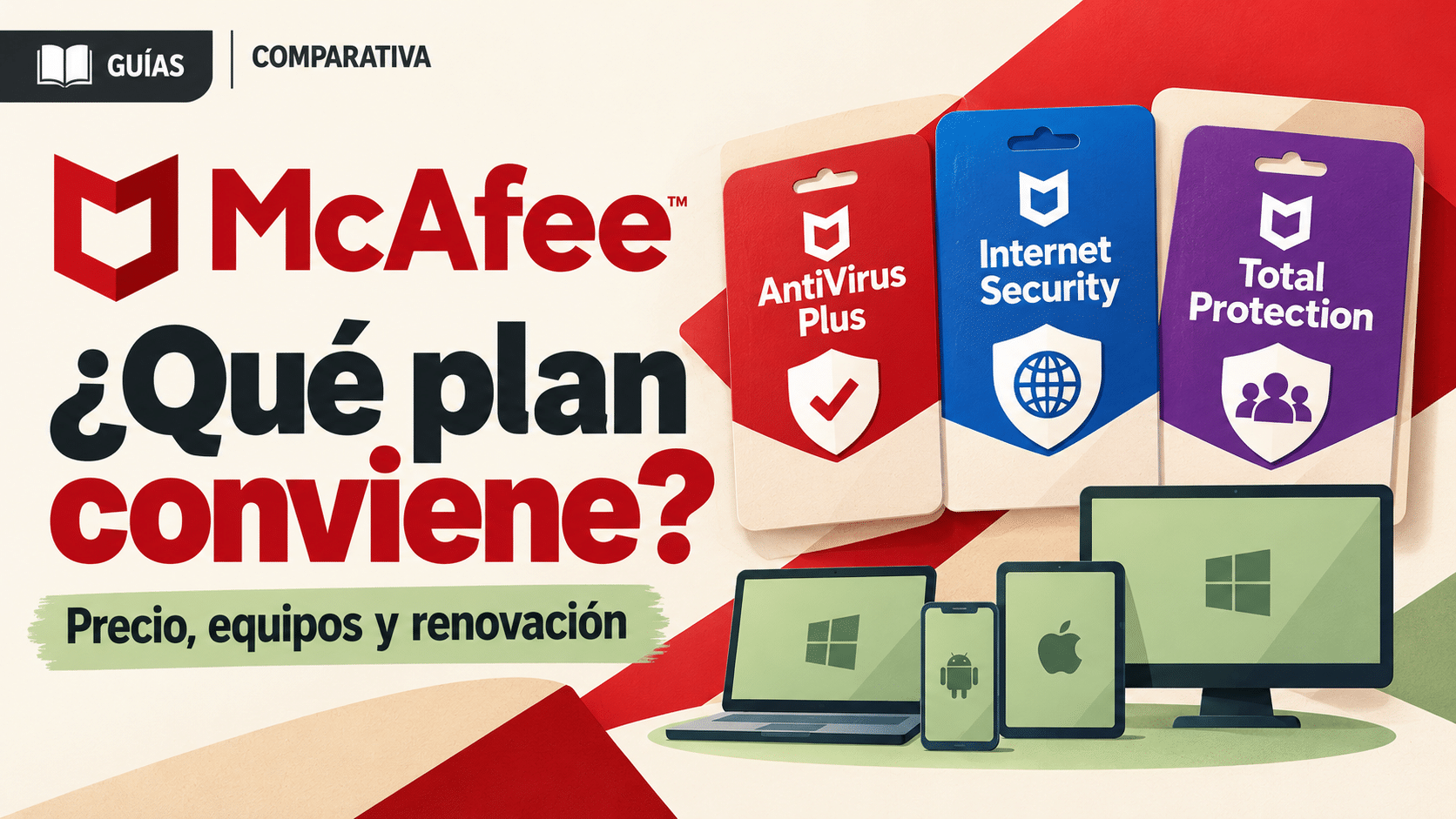 Antivirus McAfee precio y elección entre tres planes para diez dispositivos