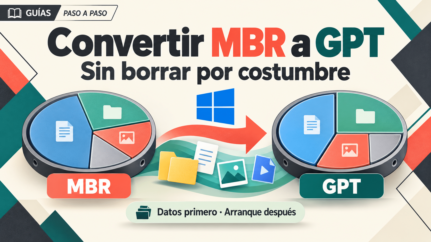 Convertir MBR a GPT conservando datos y preparando el arranque UEFI