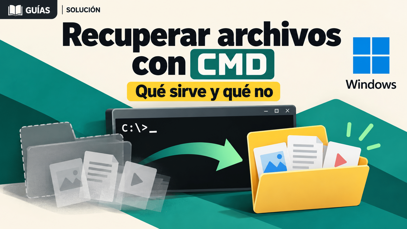 Recuperar archivos con CMD: distinguir archivos ocultos de borrados en Windows