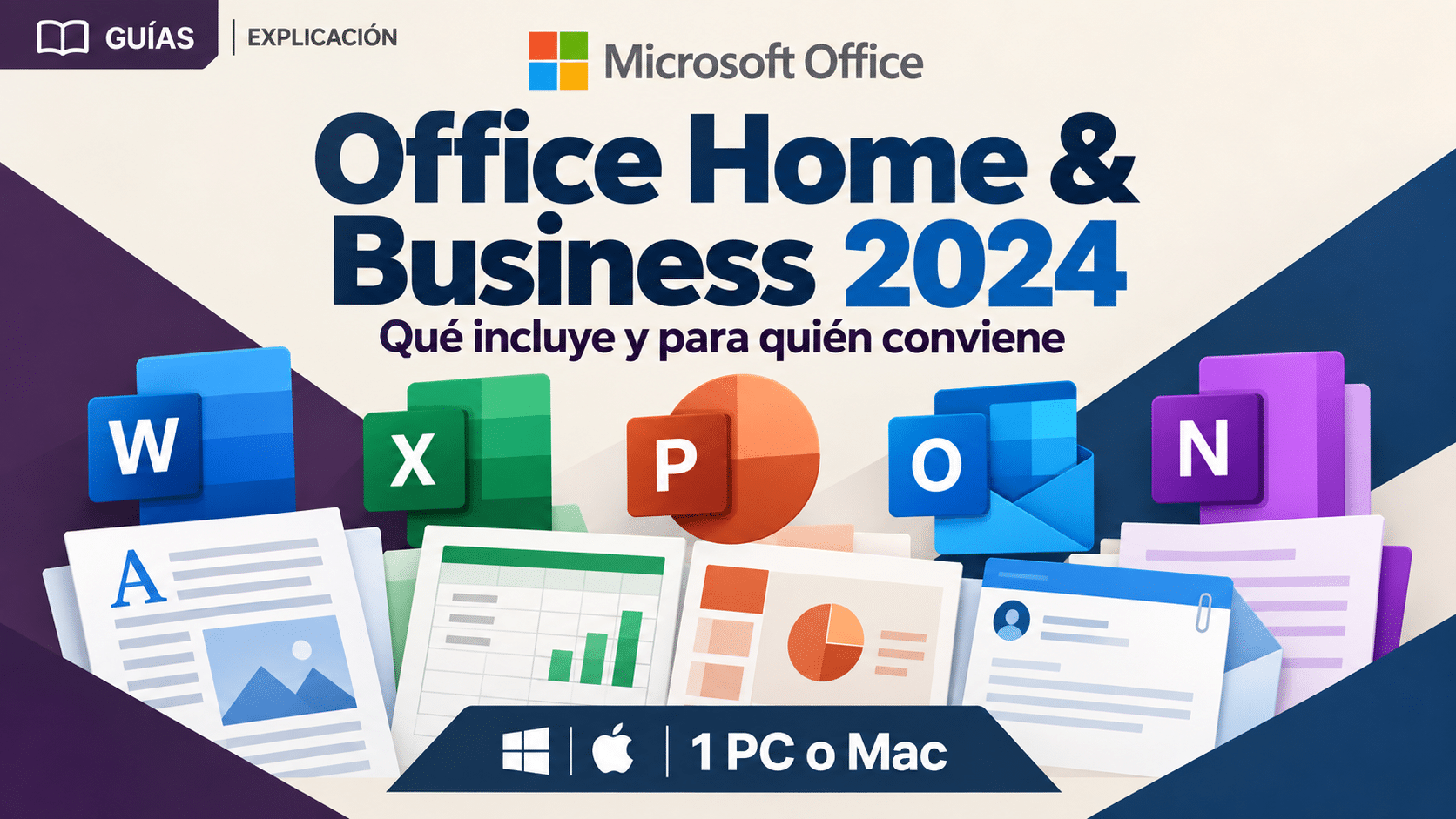 Office Home and Business 2024: cinco aplicaciones de escritorio para un PC o Mac