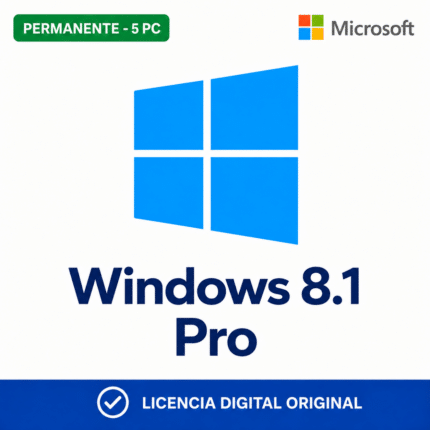 Windows 8.1 Pro - 5 Pc - Licencia Permanente