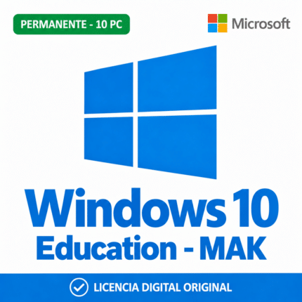 Windows 10 Education MAK - 10 Pc - Licencia Permanente