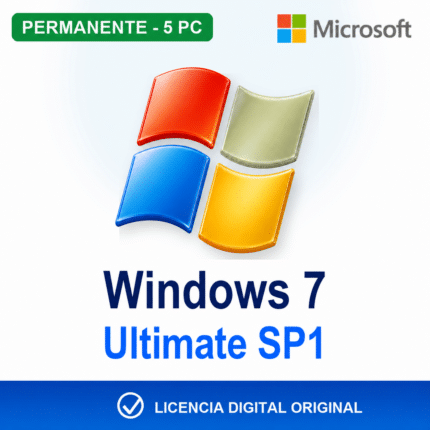Windows 7 Ultimate SP1 - 5 Pc - Licencia Permanente