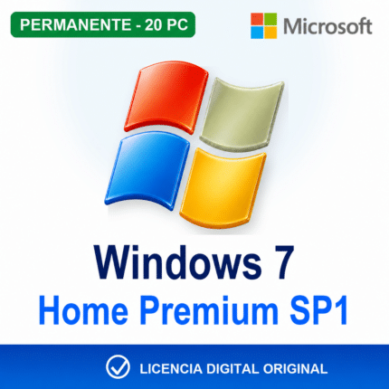 Windows 7 Home Premium SP1 - 20 Pc - Licencia Permanente