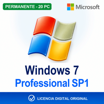 Windows 7 Professional SP1 - 20 Pc - Licencia Permanente