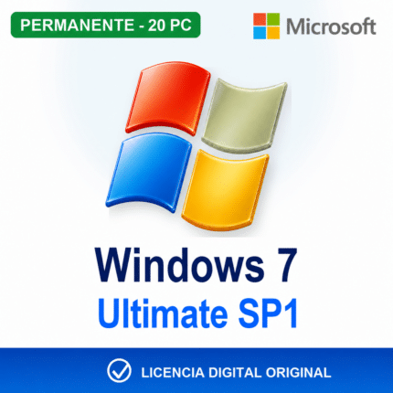Windows 7 Ultimate SP1 - 20 Pc - Licencia Permanente