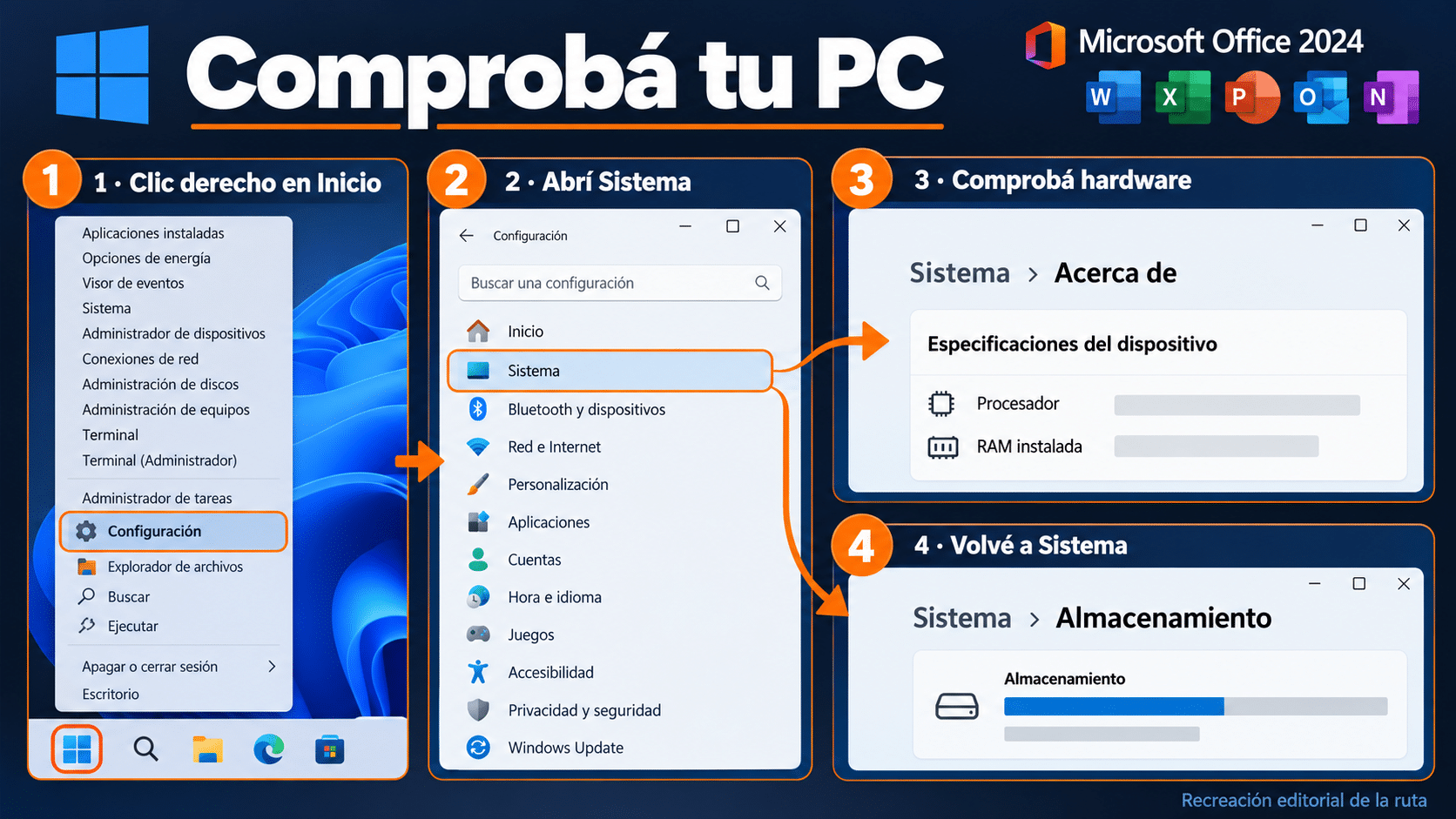 Comprobar RAM sistema y almacenamiento en Windows