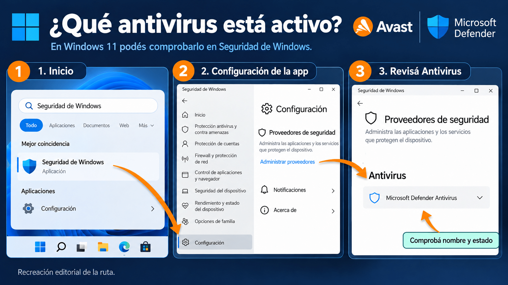 Comprobar el proveedor antivirus de Windows y completar el análisis
