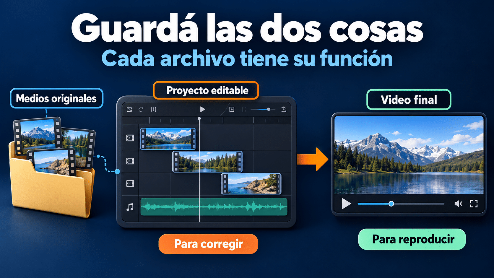 Proyecto editable y video final cumplen funciones distintas: conservá ambos.