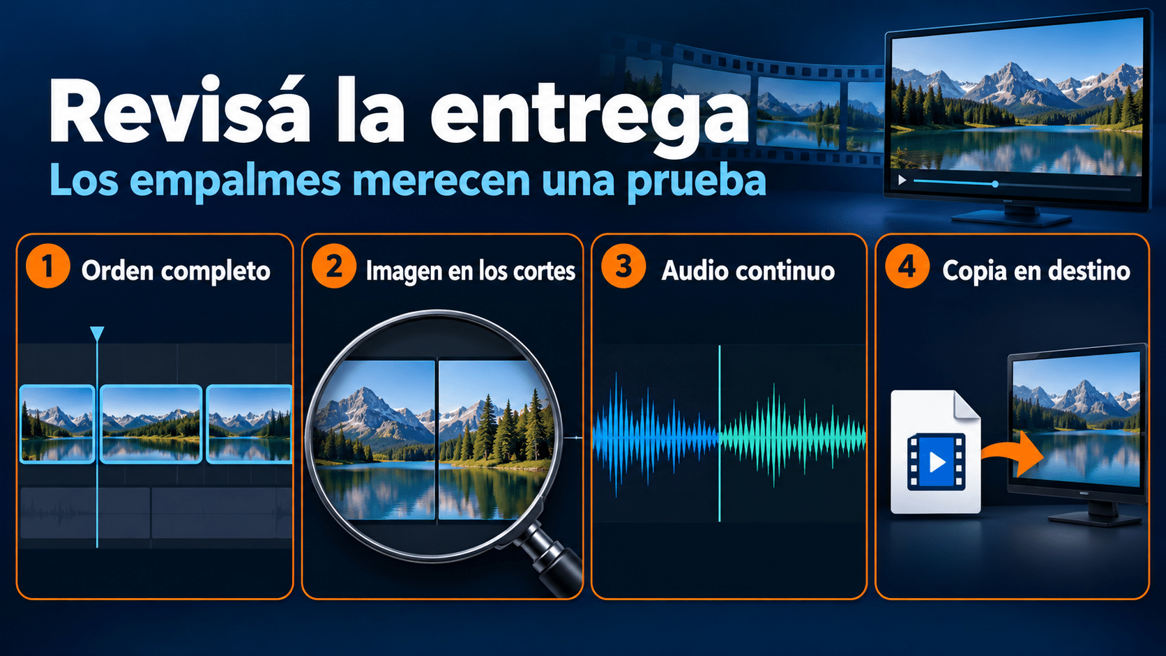 Revisá los cortes y el sonido en la copia que realmente vas a entregar.