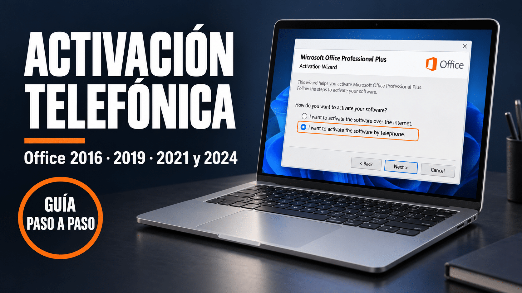 Activación telefónica de Office 2016, 2019, 2021 y 2024 - guía paso a paso de Tu Código Digital