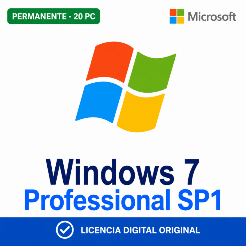 Windows 7 Professional SP1 - 20 Pc - Licencia Permanente