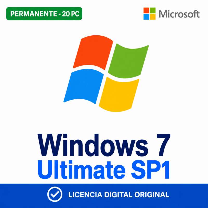 Windows 7 Ultimate SP1 - 20 Pc - Licencia Permanente